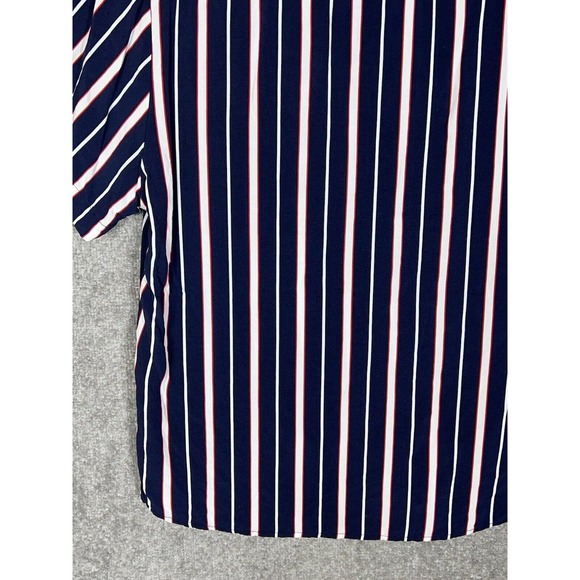 Denim & Flower Ricky Singh Blue Striped Short Sleeve Button Up Shirt Men Size XL - Picture 11 of 13